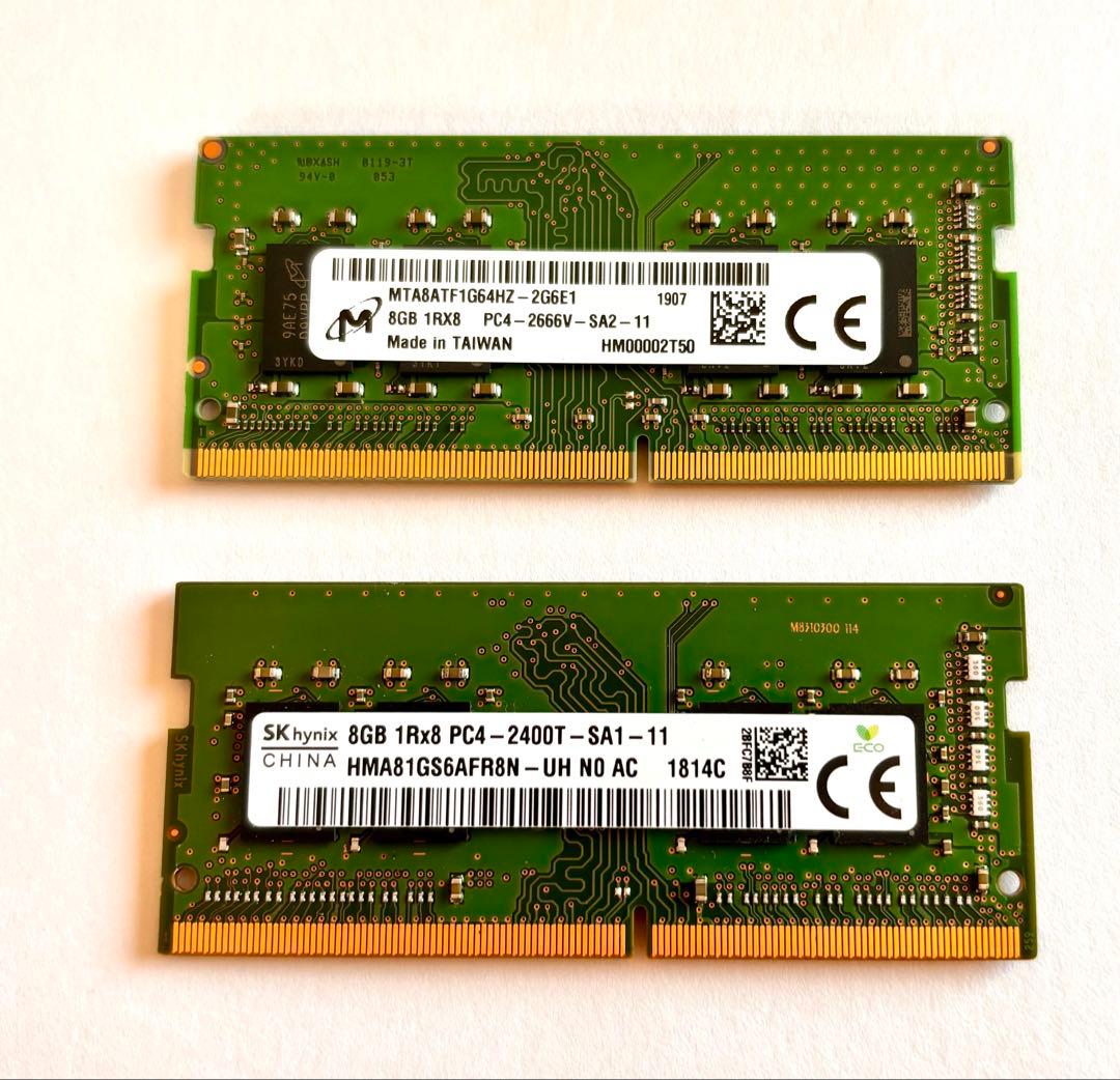 DDR4 SO-DIMM 8GB×2計16GB Micron/SK hynix