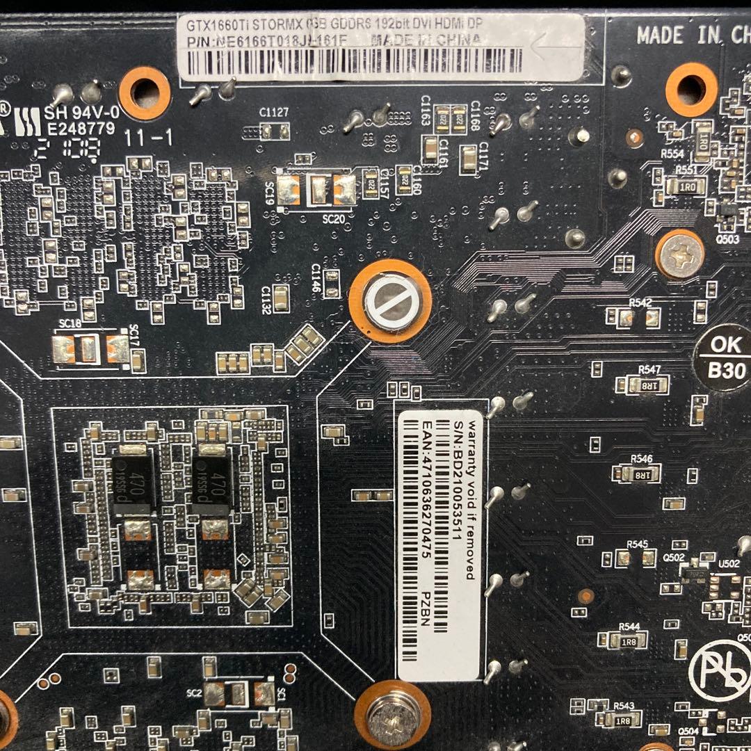 GTX1660Ti 6GB Palit 実動作確認済 ベンチ完走品