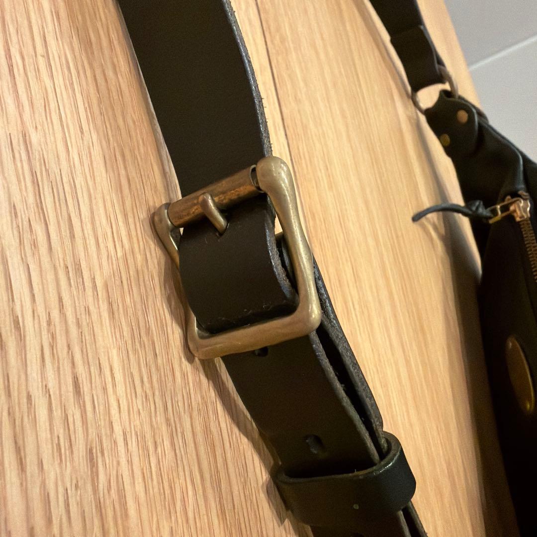 黒レザー ウエストポーチ ジッパー付き