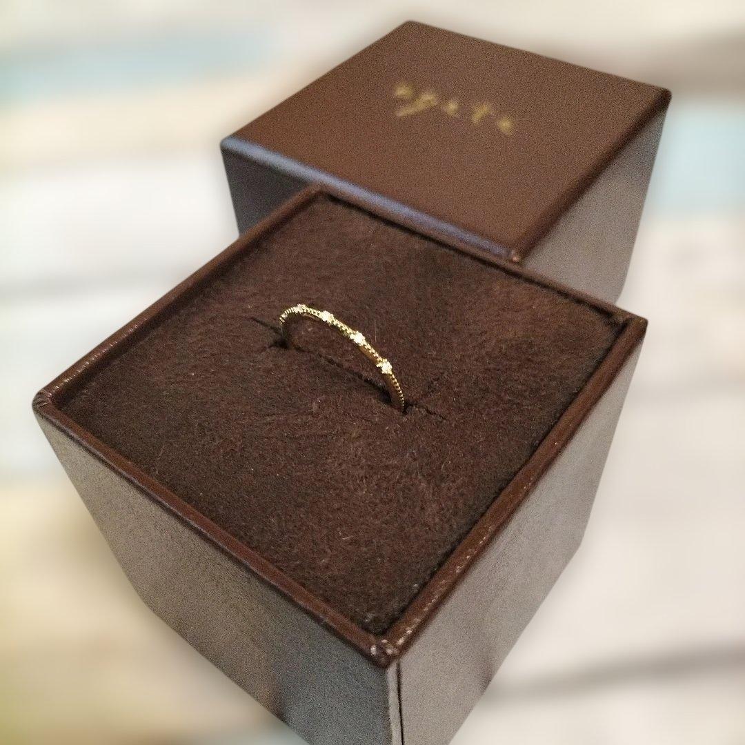 agete【アガット】K18ダイヤモンド　ピンキーリング　５号（人気現行品商品）