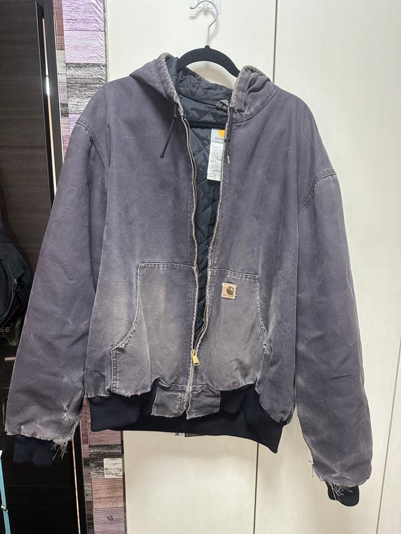 ダ*ム様 Carhartt フード付き アクティブジャケット ブラック フェード