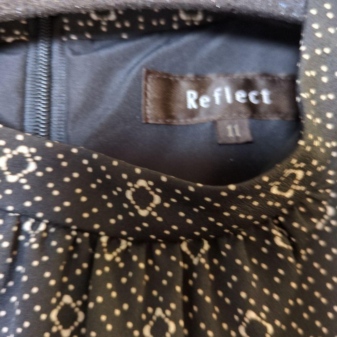 リフレクト ダイヤモンドパターン 長袖ワンピース