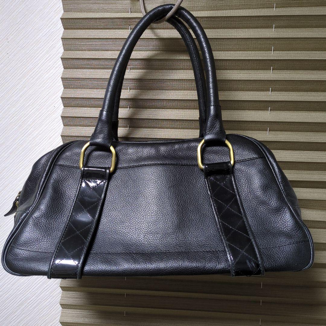 【希少美品】burberry バーバリー バッグ ボストンバッグ レザー 革 黒