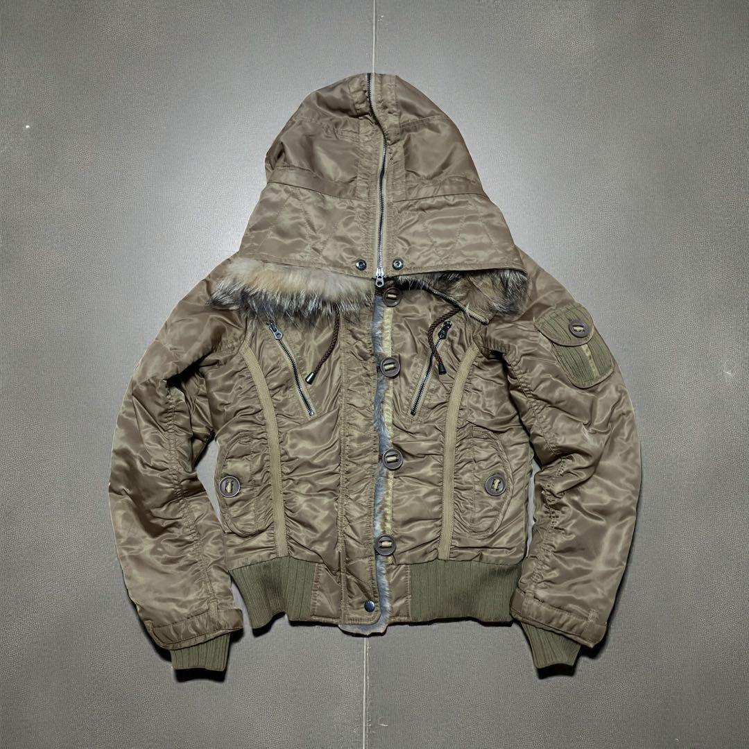 AVIREX N-2Bミリタリー パラシュート リアルファー フライトジャケット