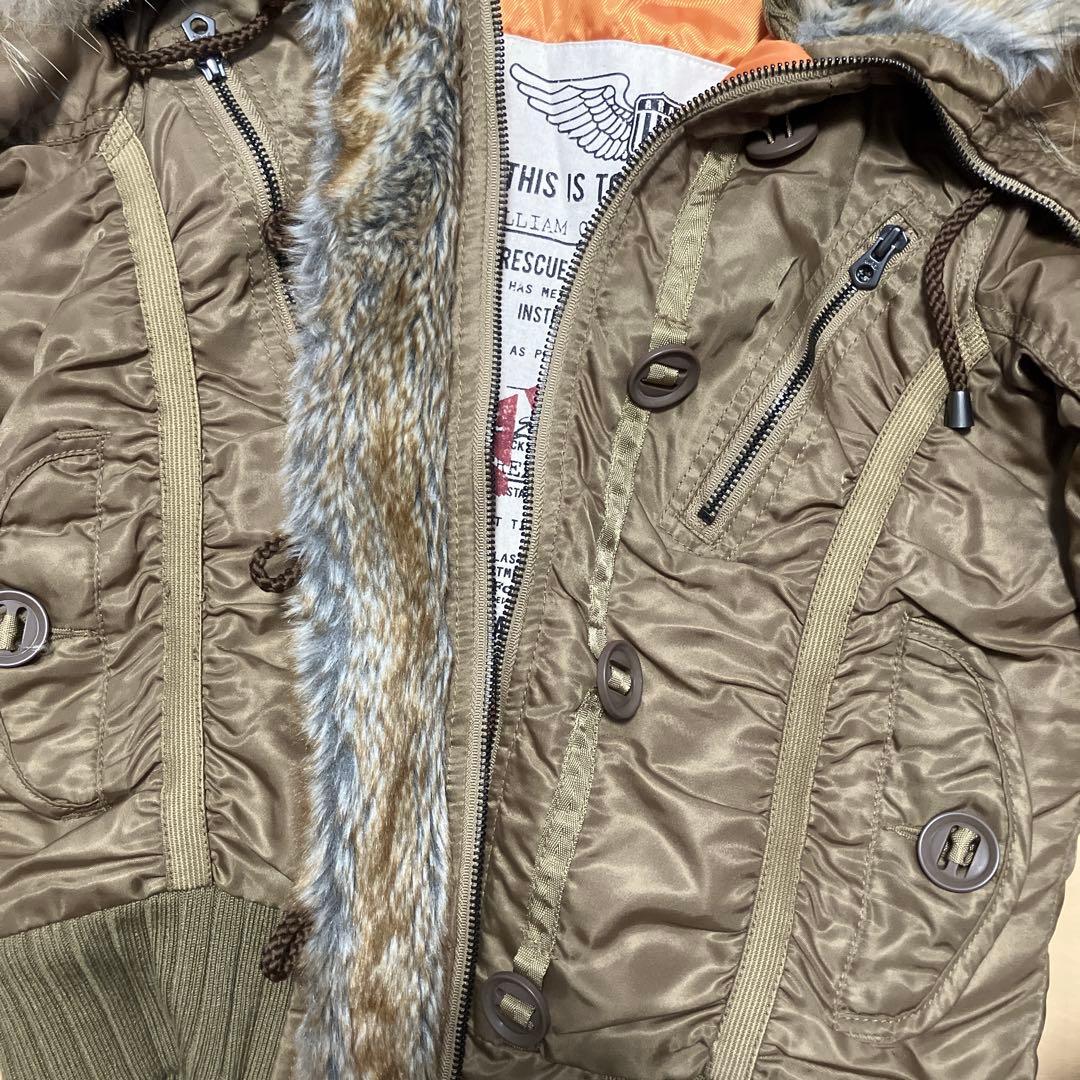 AVIREX N-2Bミリタリー パラシュート リアルファー フライトジャケット