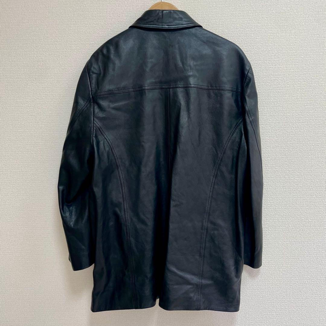 本革　シープレザーコート　カーコート　ブラック　羊革