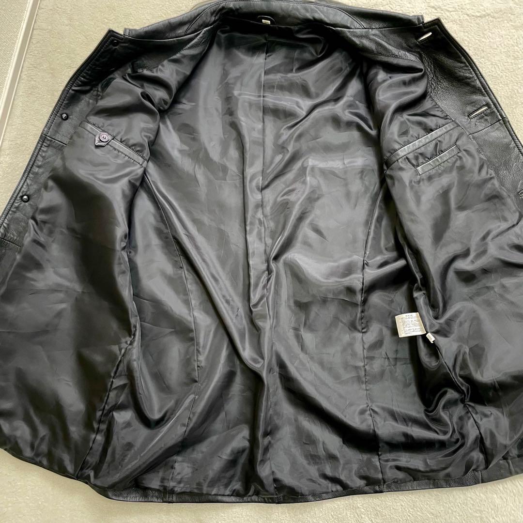 本革　シープレザーコート　カーコート　ブラック　羊革