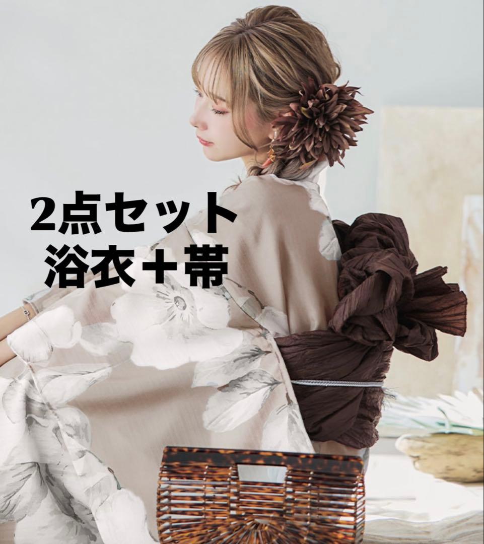 Sugar 浴衣＋帯 2点セット ベージュ地
