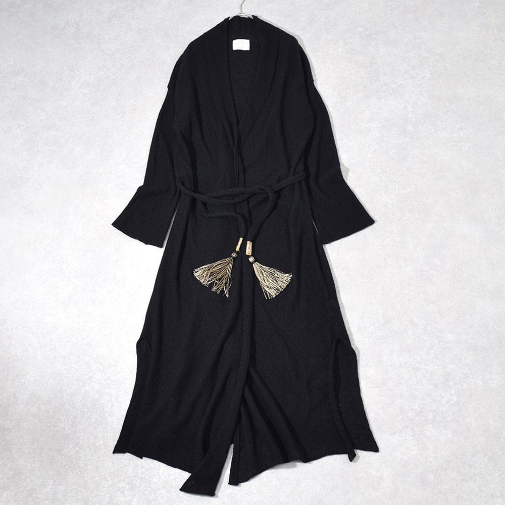 forte_forte カシミヤ ガウン ロングカーディガン タッセル紐付き