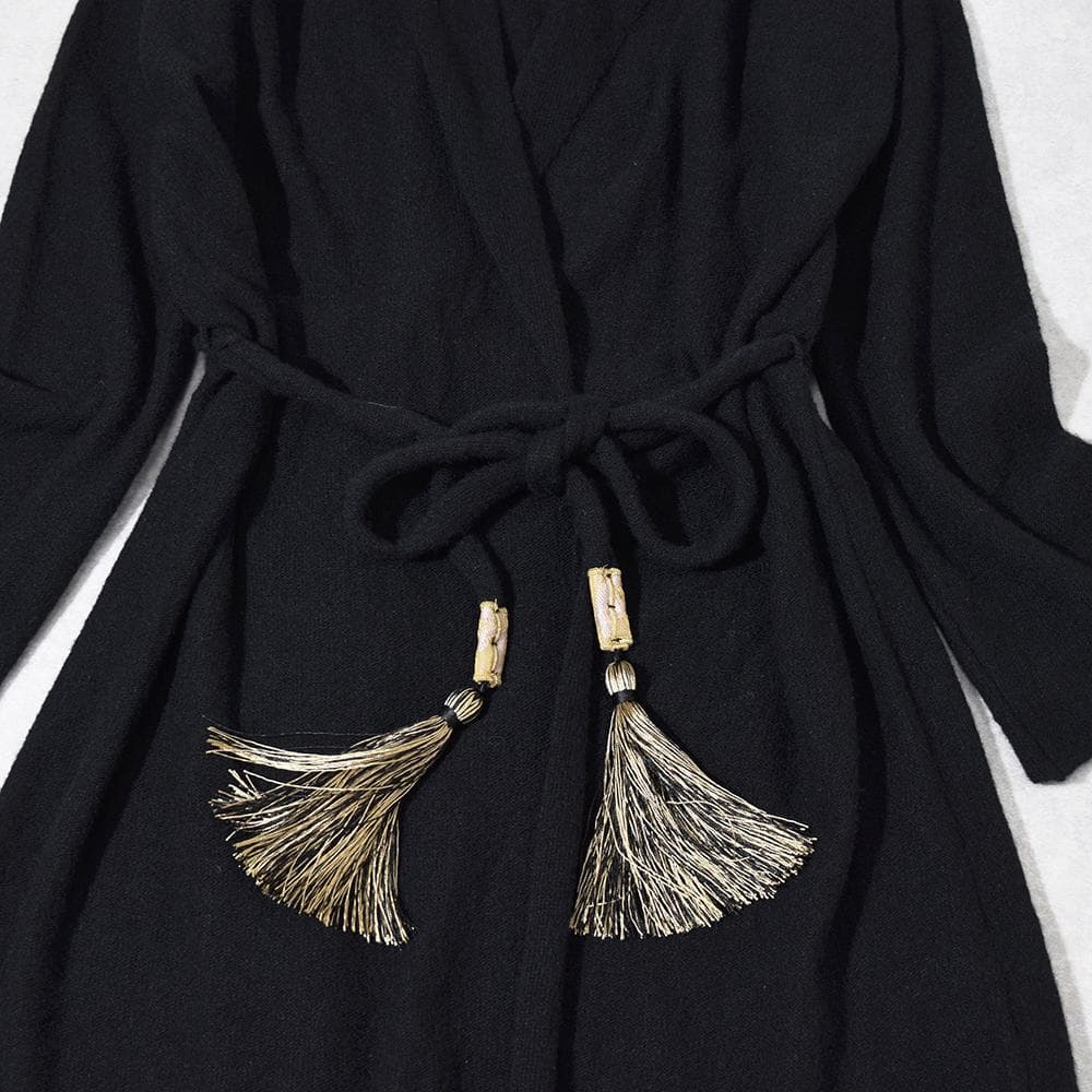 forte_forte カシミヤ ガウン ロングカーディガン タッセル紐付き