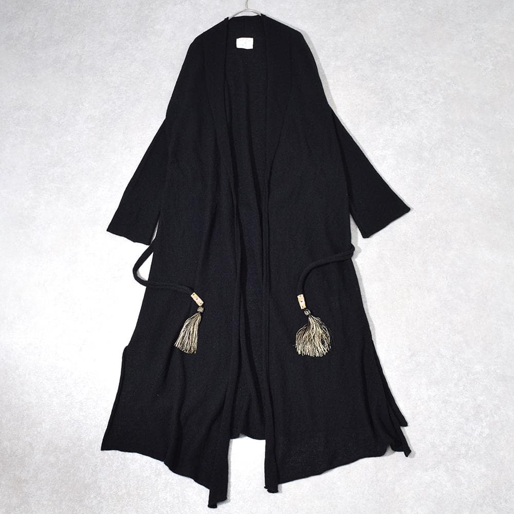 forte_forte カシミヤ ガウン ロングカーディガン タッセル紐付き