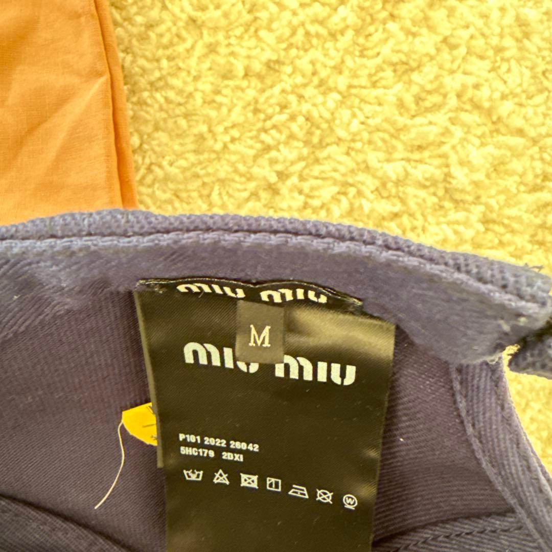 miu miu ミュウミュウ　デニム　ロゴネイビー　ベースボールキャップ