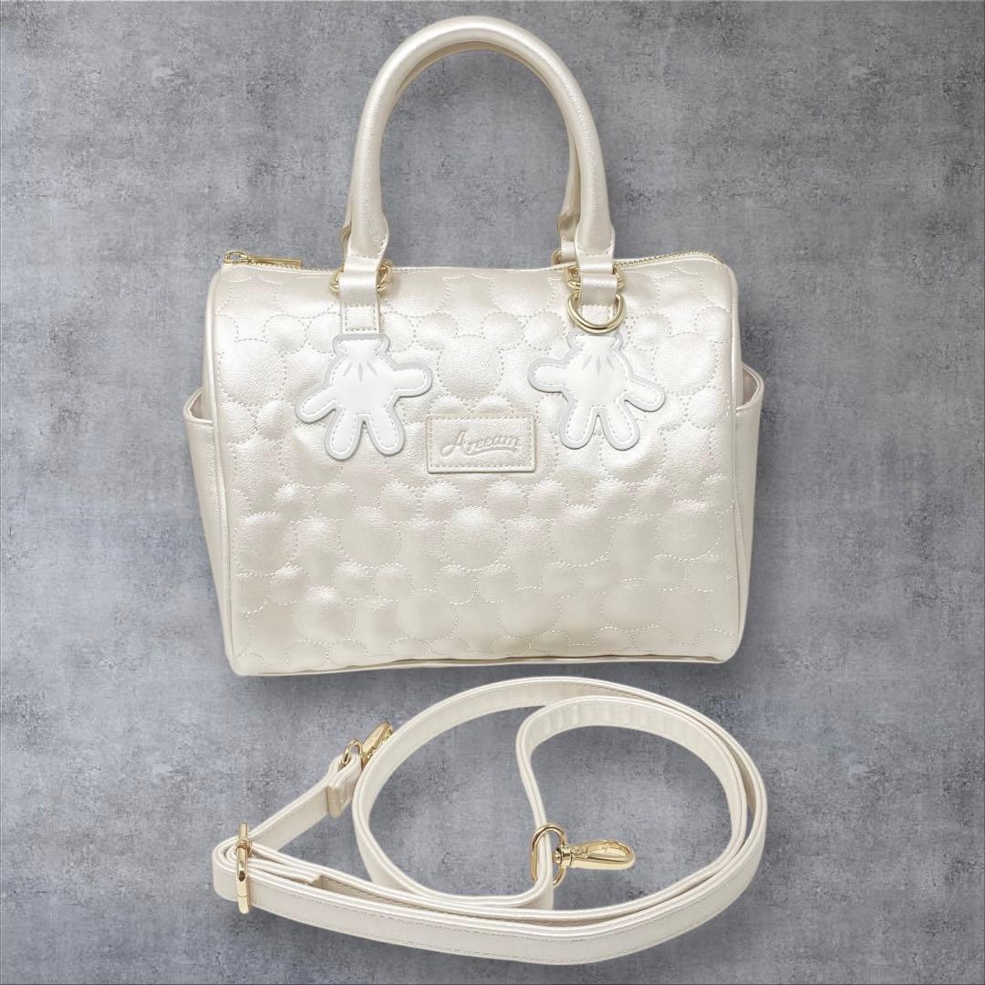 Areeam キルティングミニボストンバッグ ディズニー アリーム ホワイト