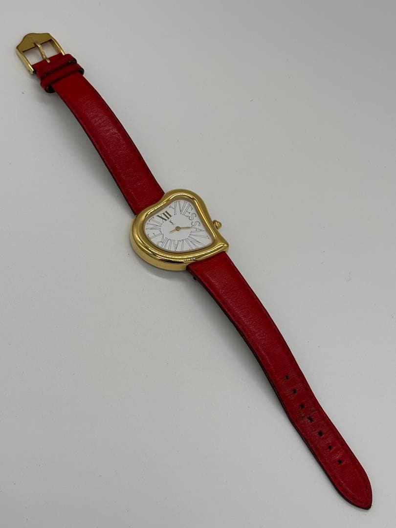 【美品】イヴサンローラン ハートウォッチ クォーツ【05F】純正ベルト【稼働品】