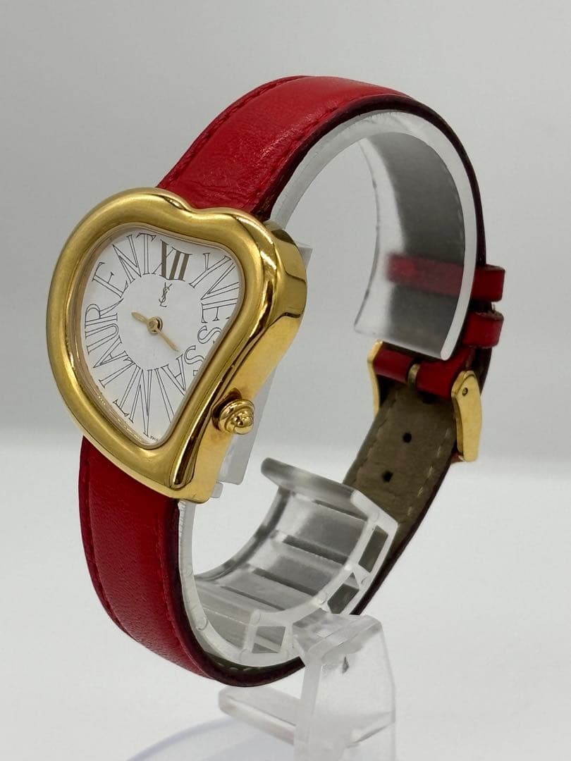 【美品】イヴサンローラン ハートウォッチ クォーツ【05F】純正ベルト【稼働品】