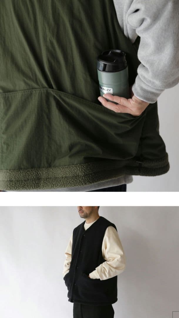 EEL Sunday Fleece Vest ベスト　ボア　リバーシブル　L
