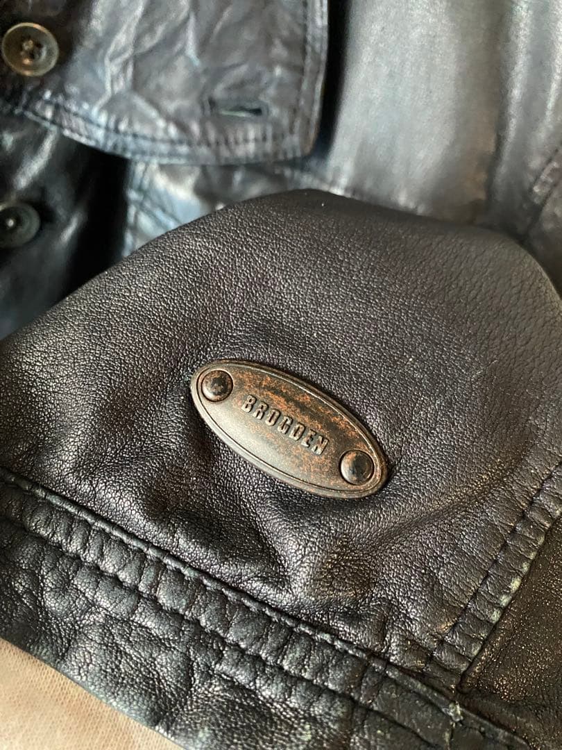 イタリア製 90s〜 BROGDEN シープスキン シングルライダースジャケット