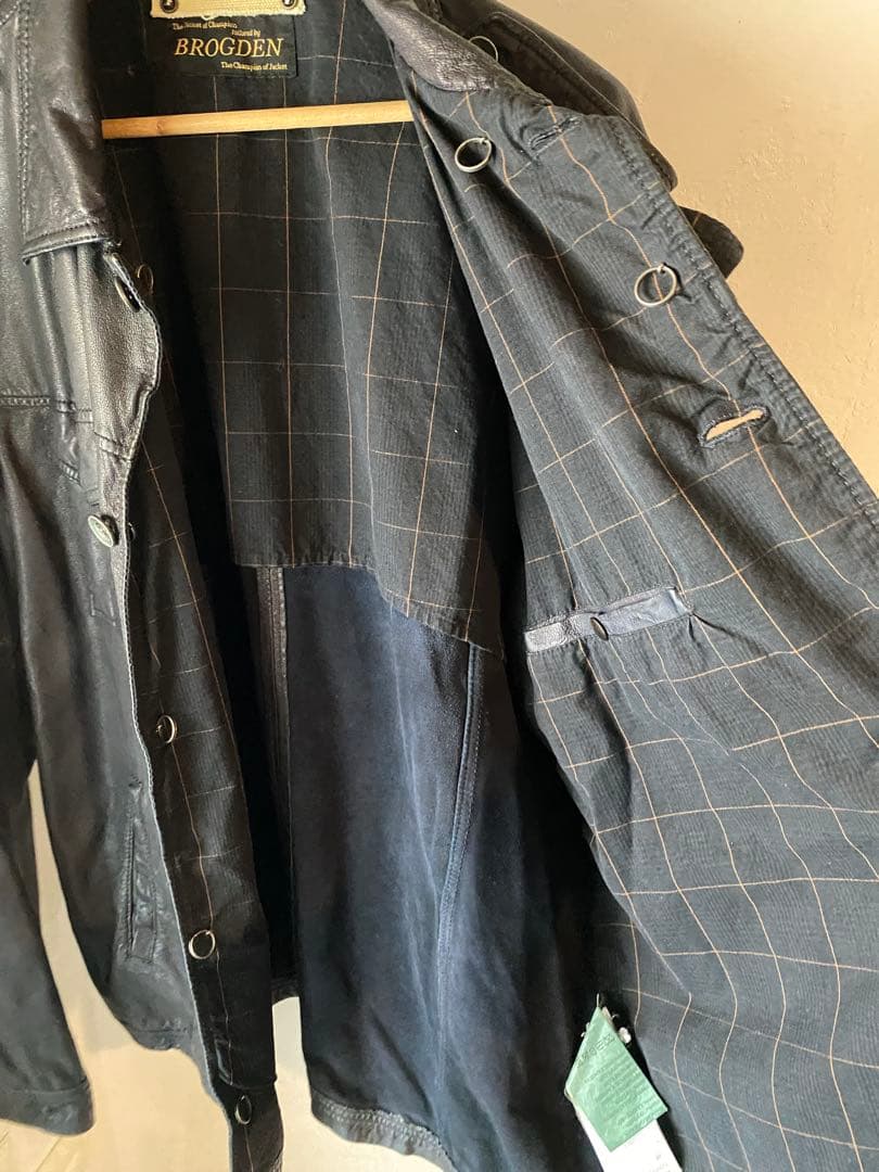 イタリア製 90s〜 BROGDEN シープスキン シングルライダースジャケット