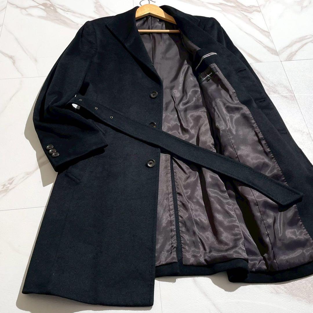 【極美品◦アンゴラ100%✨】プラチナ コムサ チェスターコート ベルト 黒 M