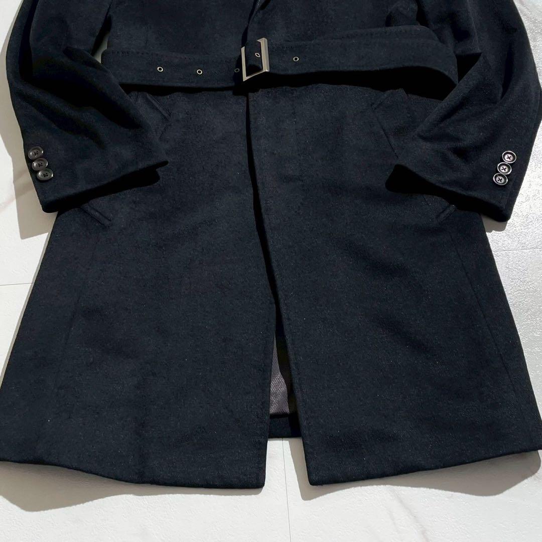 【極美品◦アンゴラ100%✨】プラチナ コムサ チェスターコート ベルト 黒 M