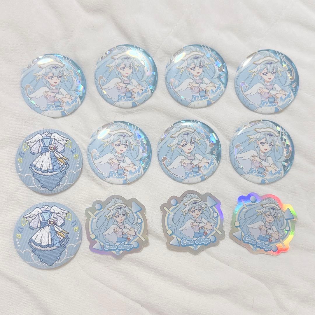 コスチューム刺繍缶バッジ ホログラム缶バッジ オーロラステッカー キュアアンジュ