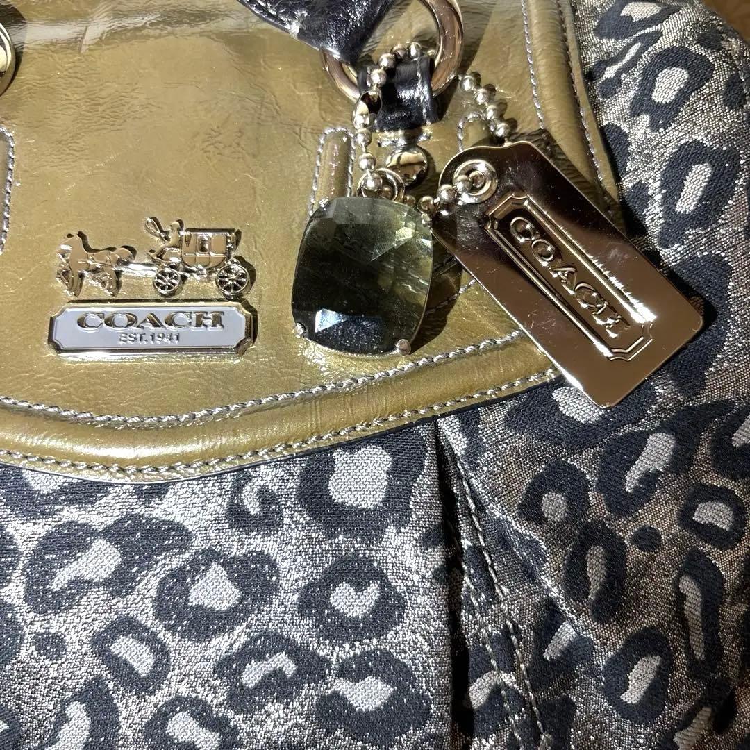 COACH 3WAY ハンドバッグ ショルダーバッグ レオパード柄