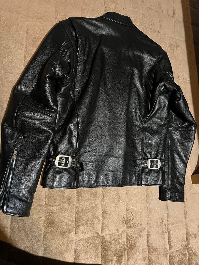 レザー シングルライダースジャケット 黒　バッファロー革　サイズ36