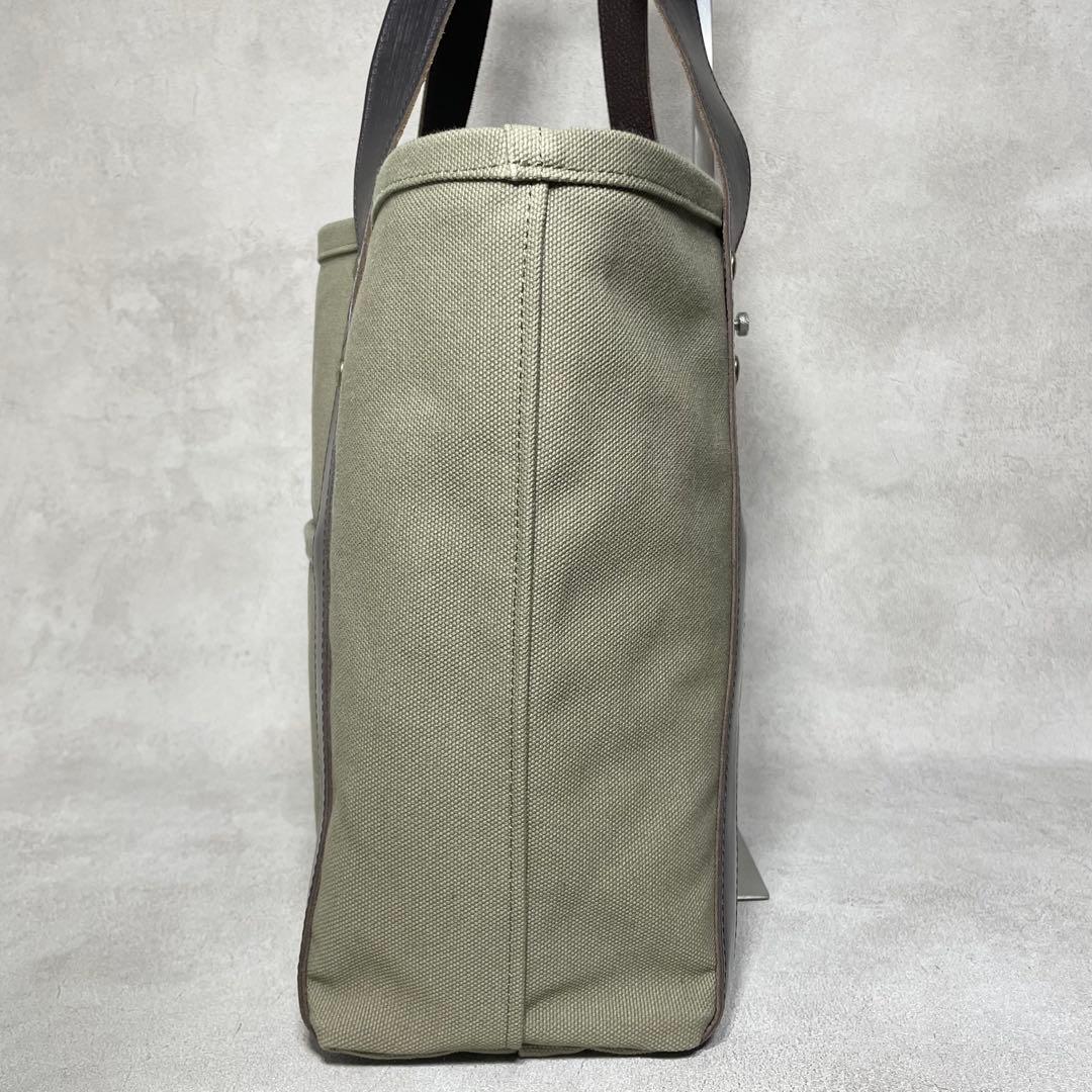 【美品】GLEN キャンバス レザー トートバッグ 保存袋 オリーブ