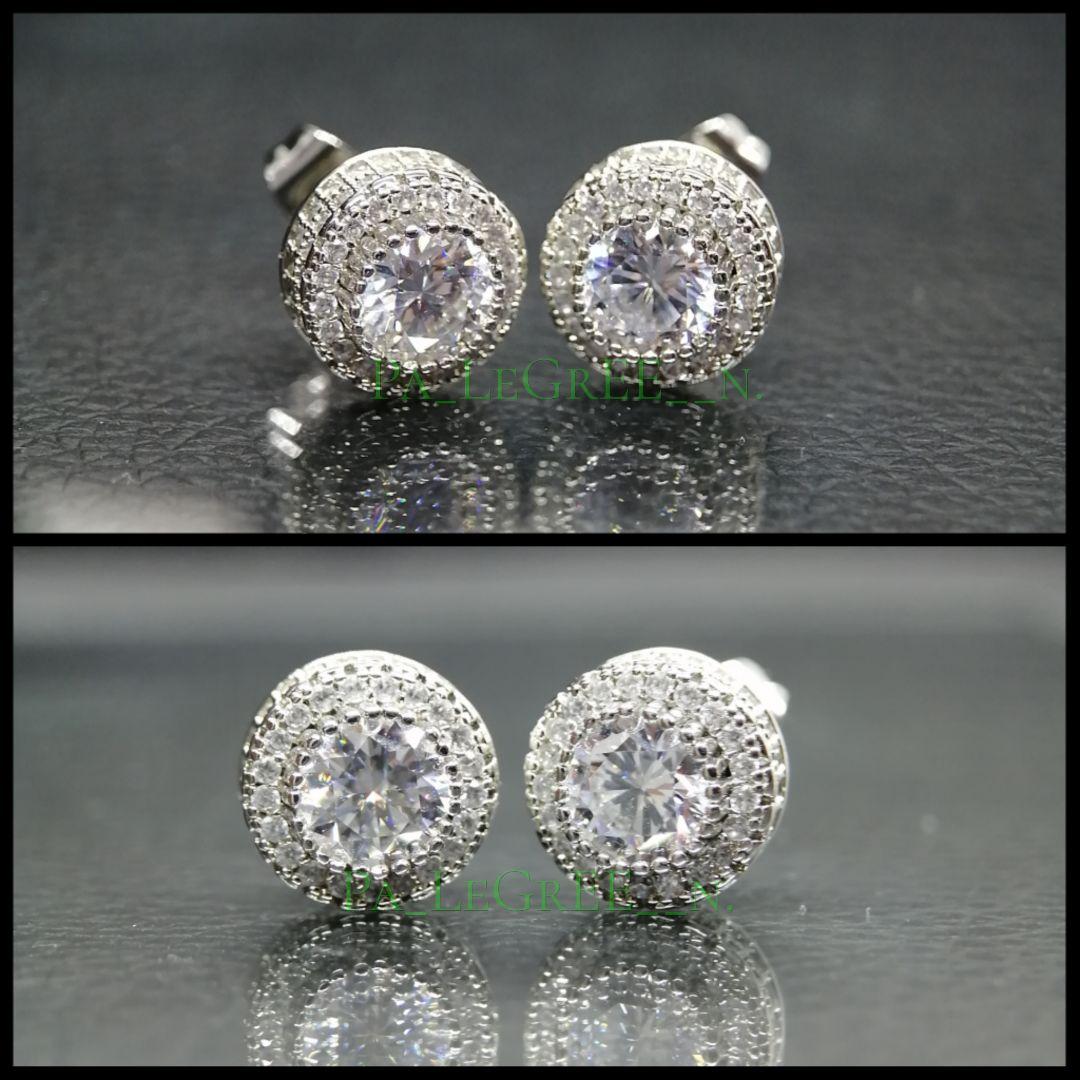 pp0pピアス♪　メンズ　レディース　モアサナイト　S925　プラチナ　18k