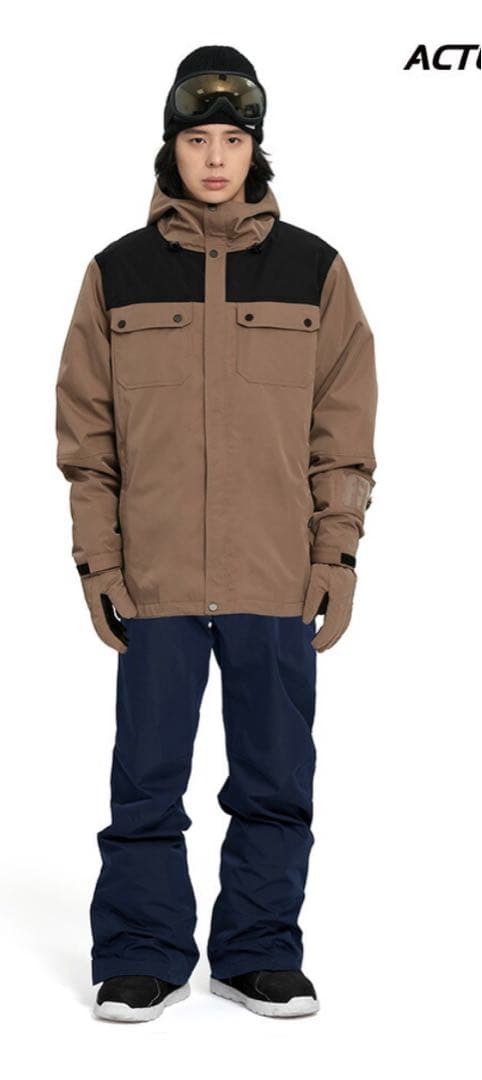 ACTLEIS アクレイス スノーボードウェア M上下 ジャケット新品 モカ