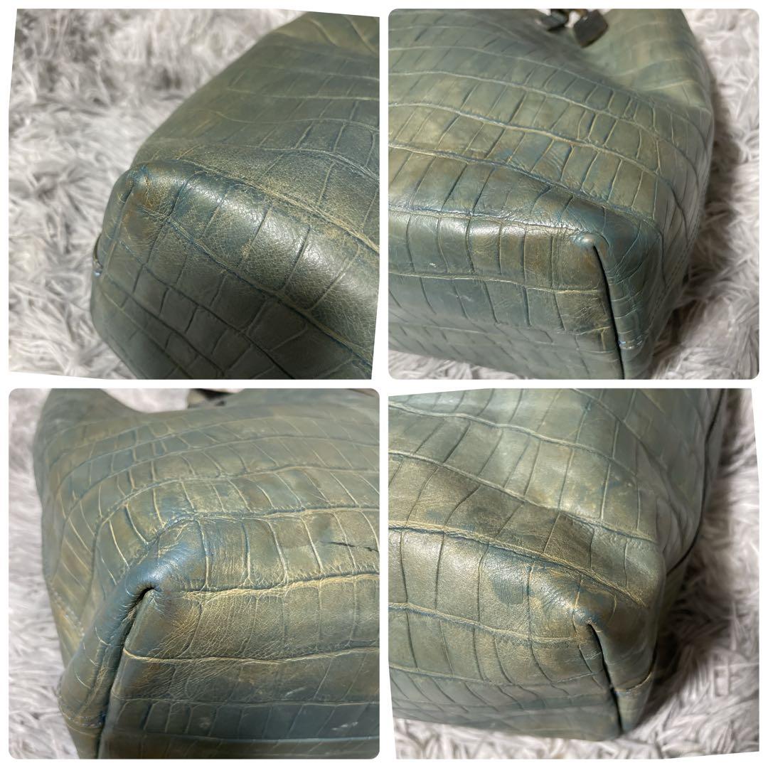 ✨希少✨ Felisi フェリージ　トートバッグ　クロコ型押し　A4収納可