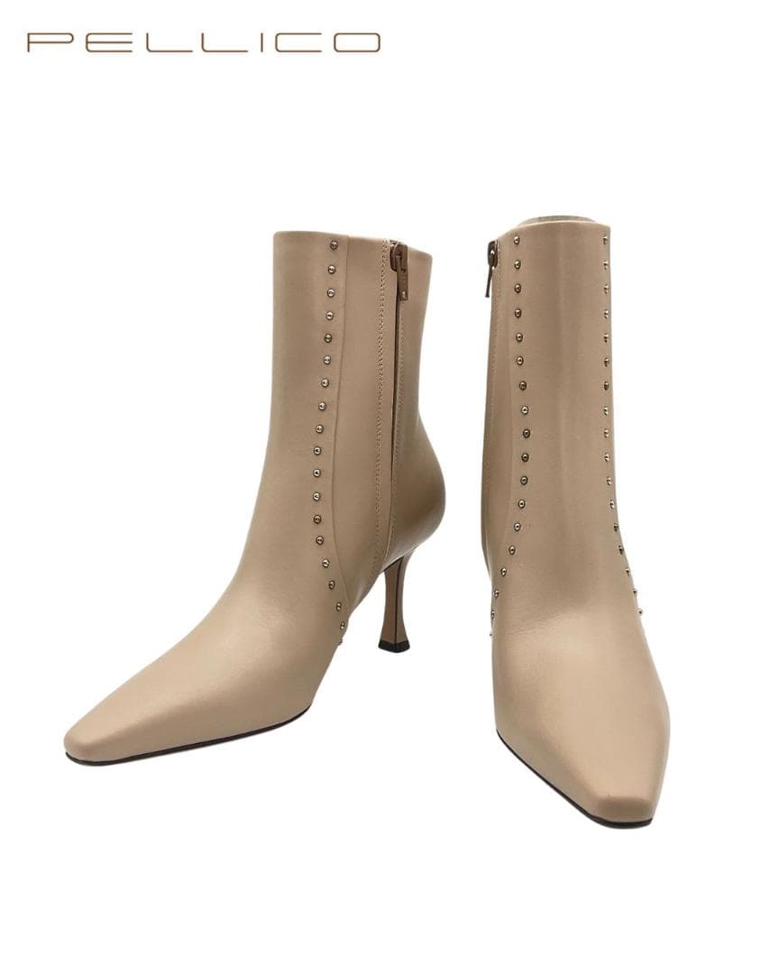 【未使用】PELLICO VENERE スタッズヒールブーツ 37