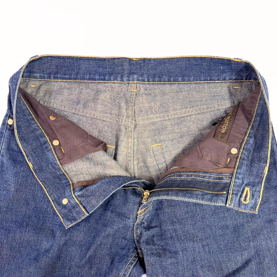 ルイヴィトン デニムパンツ LVロゴ モノグラム フラワー 38