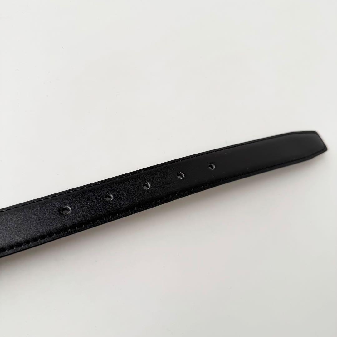 【未使用級】フェラガモ ベルト ダブルガンチーニ レザー　ブラック　シルバー