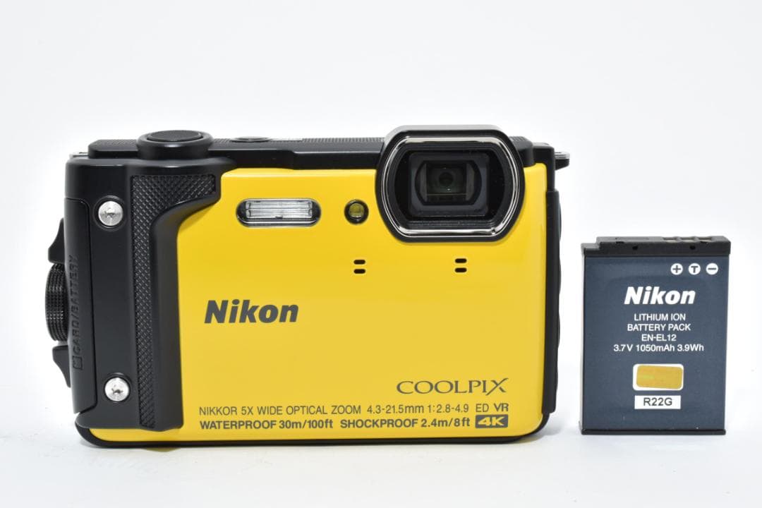 美品 Nikon COOLPIX W300 防水 イエロー デジタルカメラ