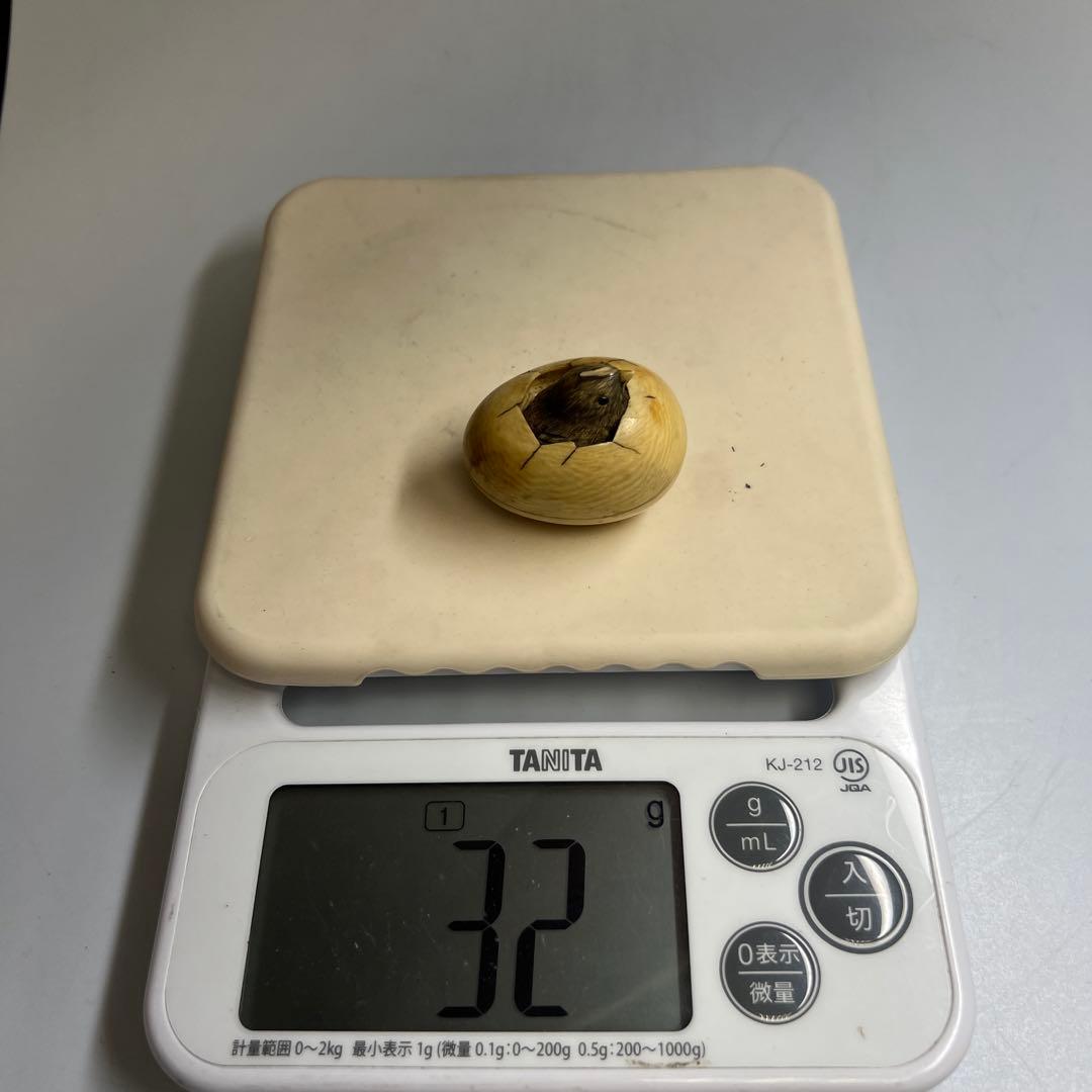 名工光廣在銘　極上ヒヨコからくり根付　32g 東Y8-0114☆2F