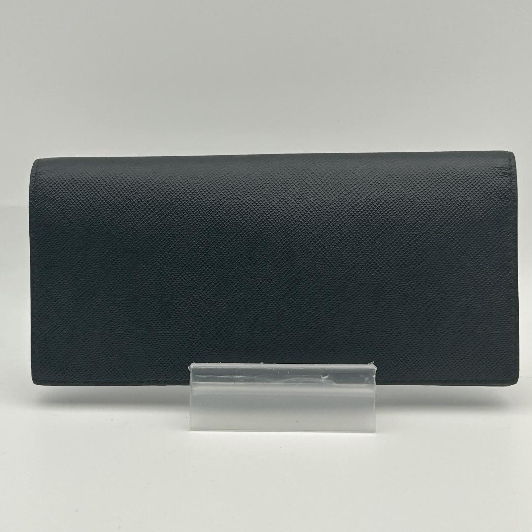 RFID搭載/極美品✨プラダ 長財布 サフィアーノレザー フラップ メタルロゴ