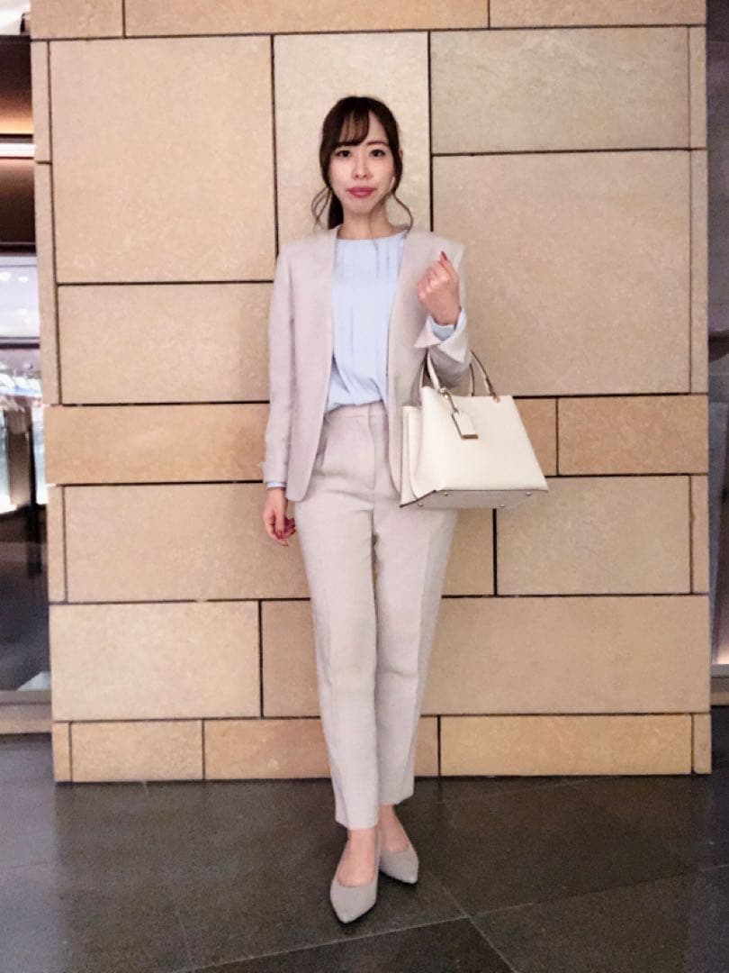 プラステ　トリアセブレンド　ジャケットパンツセット　ベージュ