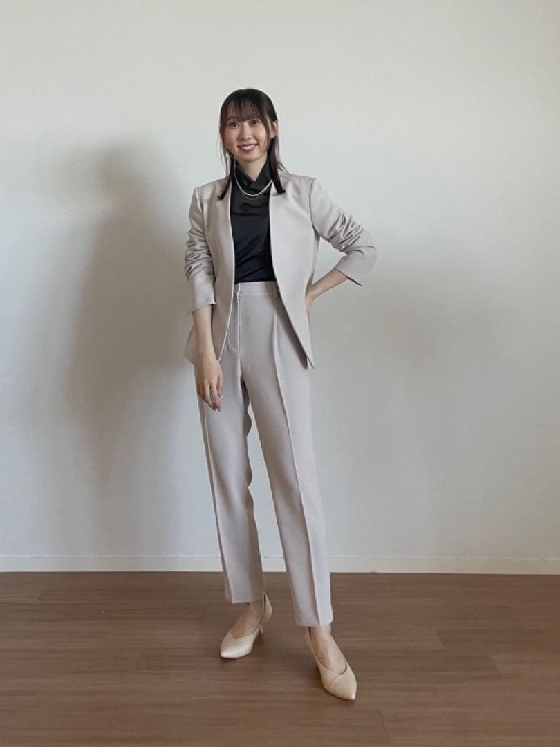 プラステ　トリアセブレンド　ジャケットパンツセット　ベージュ