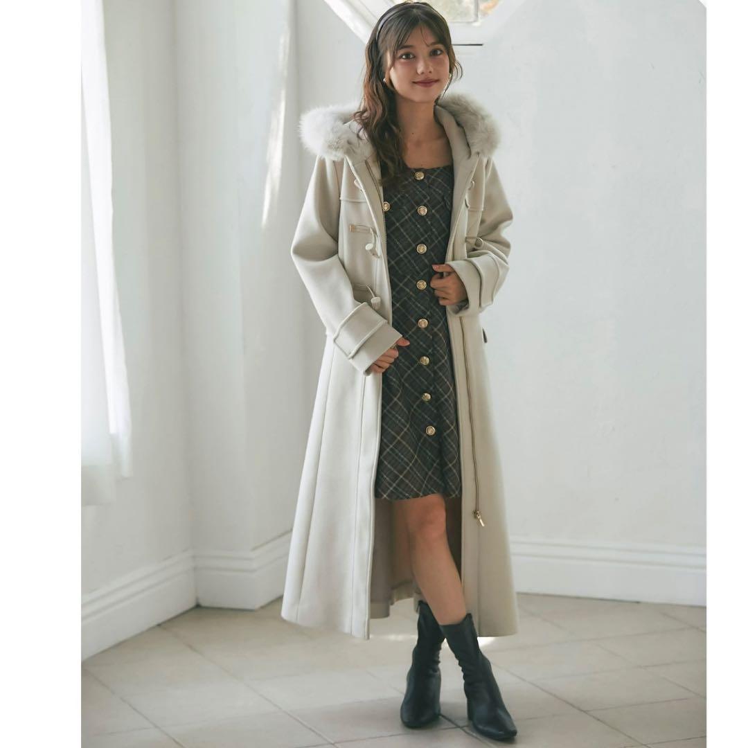 tocco トッコクローゼット　取り外し可能なファー付きダッフルコート　ベージュ