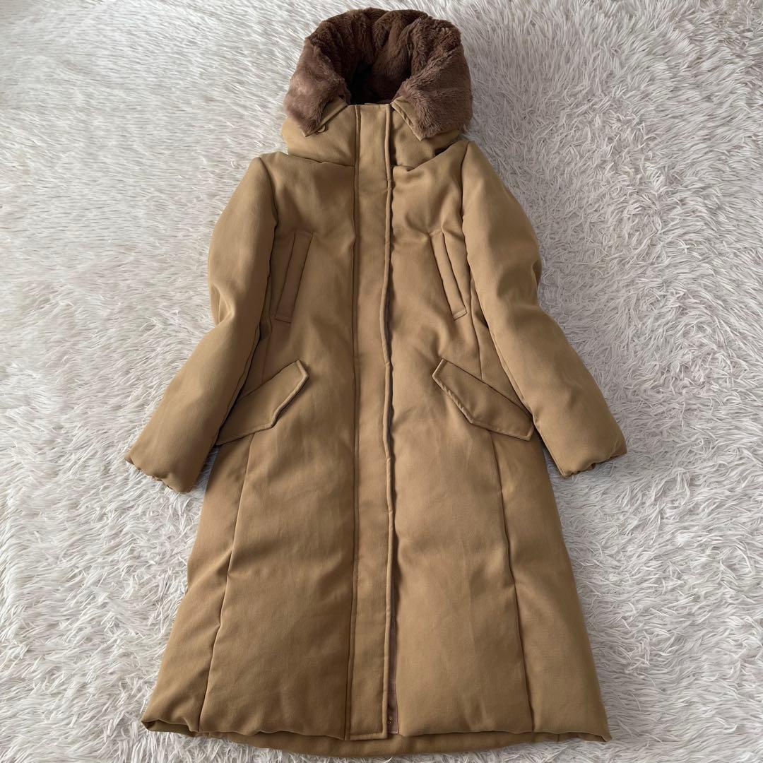 【新品未使用】イネド　小松マテーレ　ボリュームファーロングダウンコート