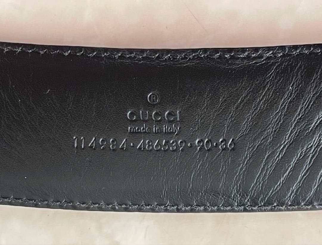 GUCCI グッチ ベルト 本革 ブラック シルバー GG バックル