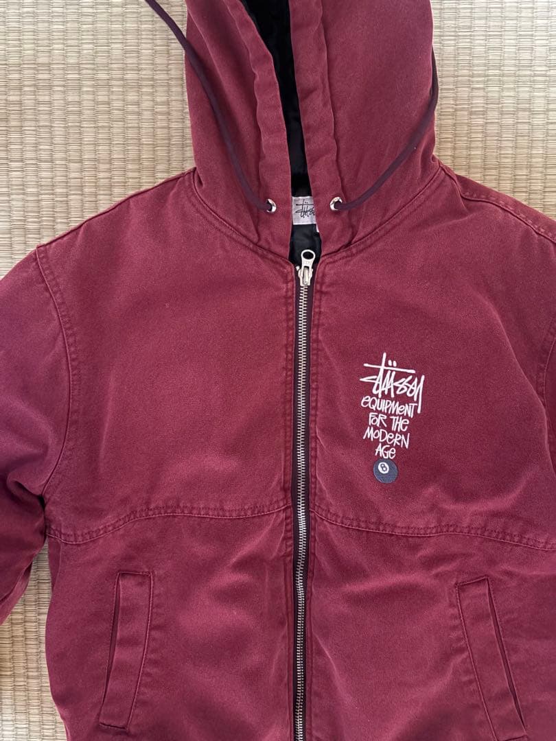 Mサイズ　stussy ストゥーシー　WORK JACKETワークジャケット　赤