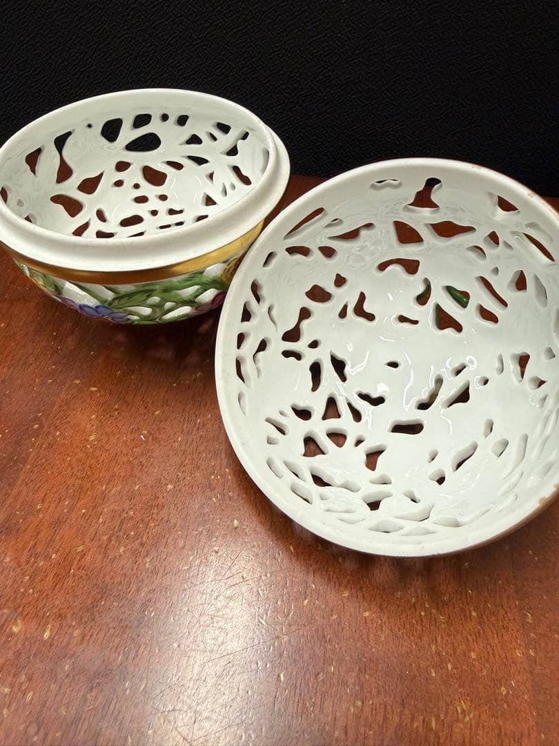 ヘレンド ボンボニエール ミニボウル キャンディポット 透かし 展示保管品