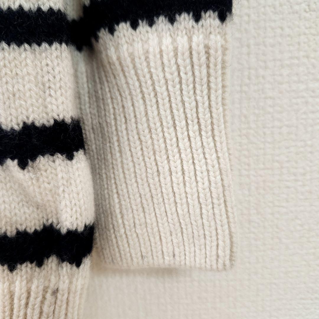 エルマンノシェルヴィーノ　イタリア製　カシミヤ　ストライプ　レース　ニット　40