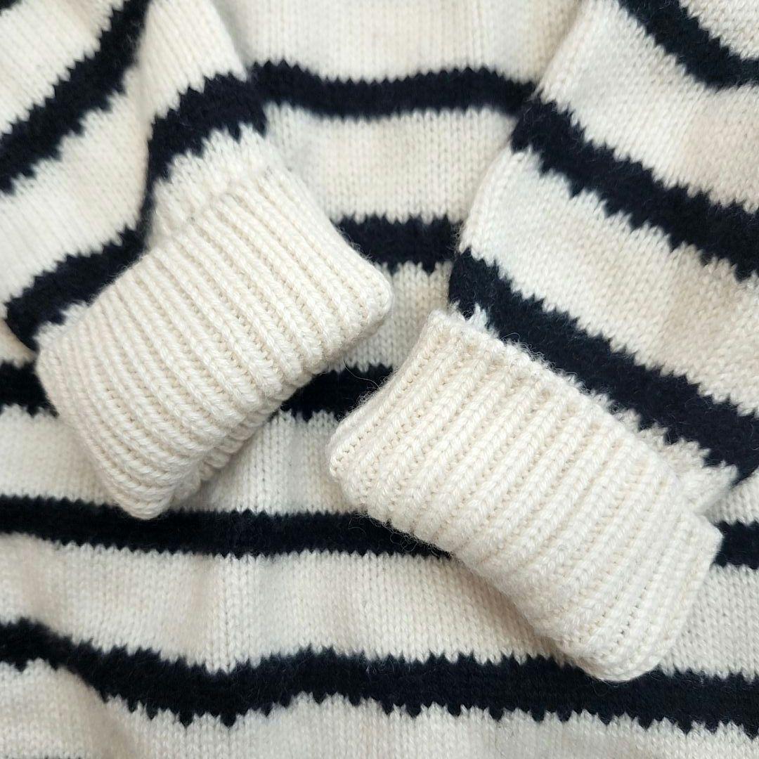 エルマンノシェルヴィーノ　イタリア製　カシミヤ　ストライプ　レース　ニット　40