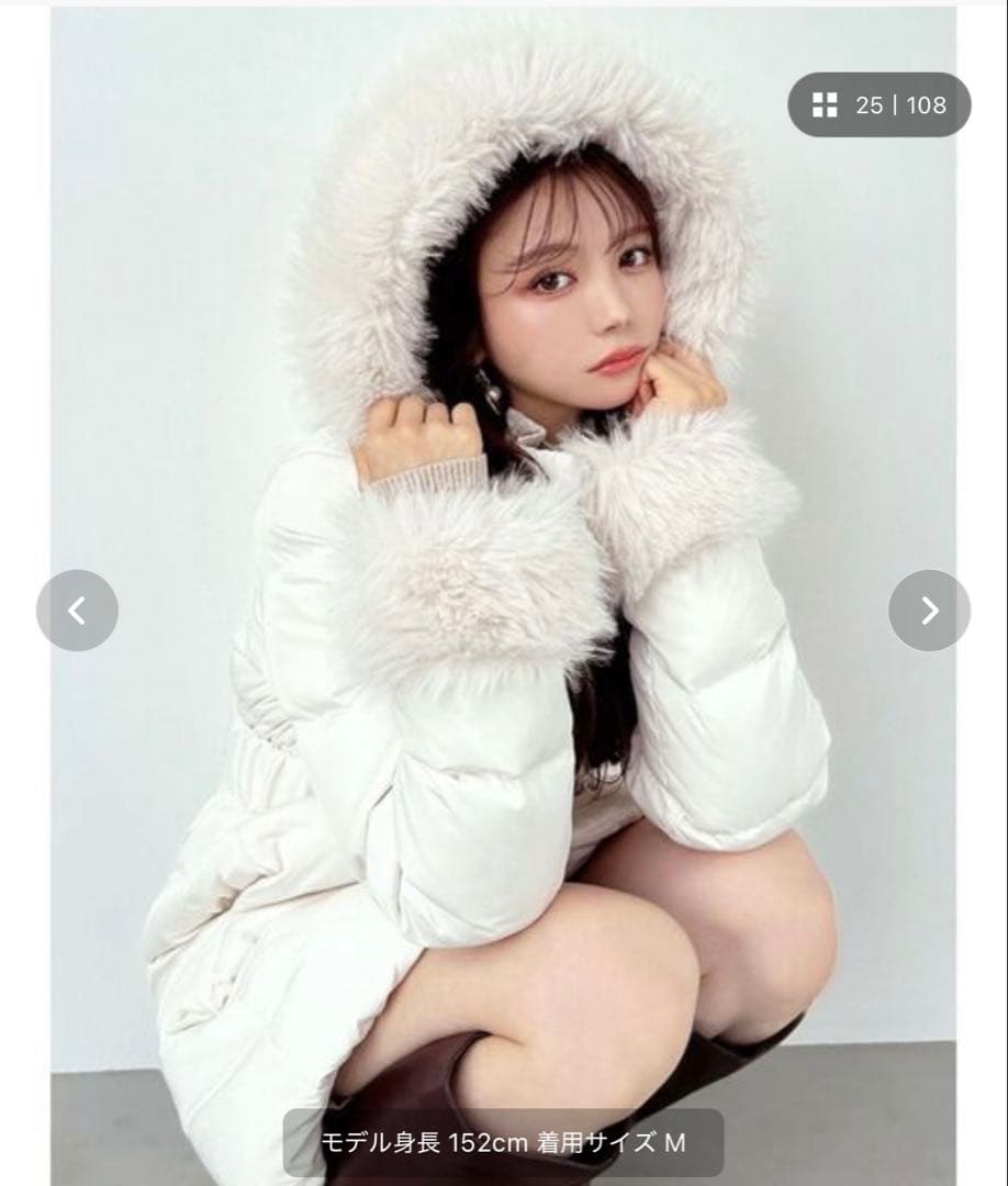 RESEXXY フード付ダウンコート ホワイト