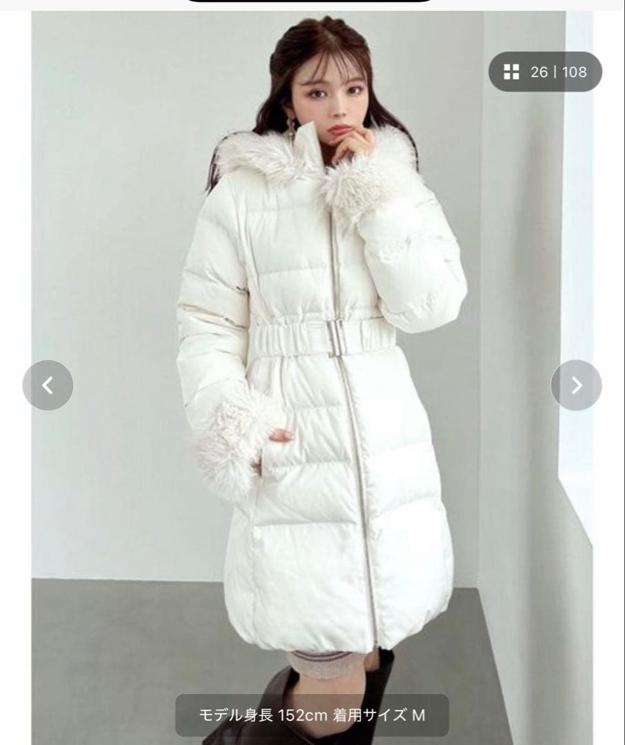 RESEXXY フード付ダウンコート ホワイト