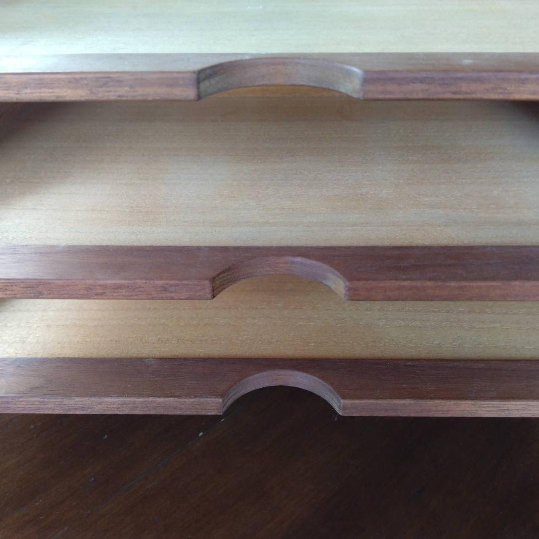 木製　小物入れ　刻印　組み木