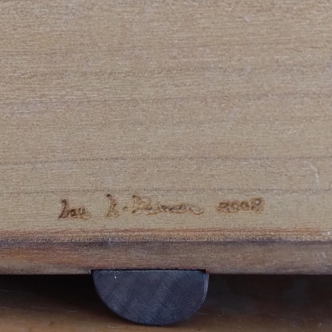 木製　小物入れ　刻印　組み木